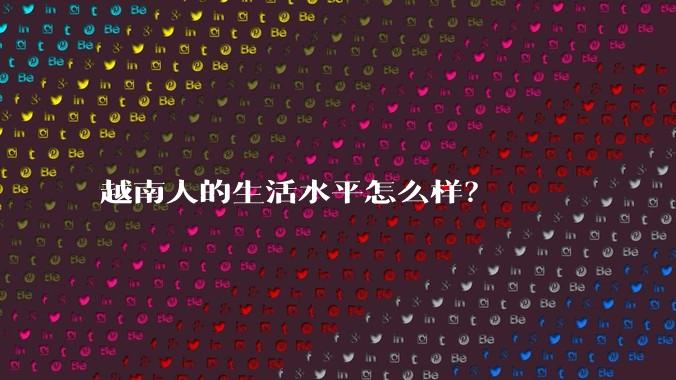 越南人的生活水平怎么样？