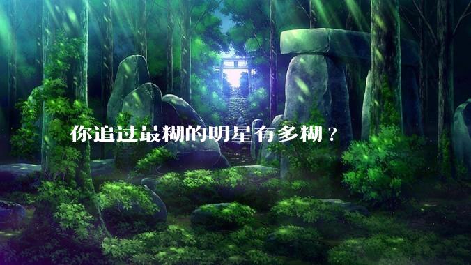你追过最糊的明星有多糊?